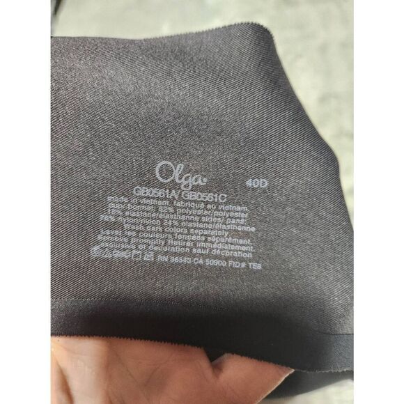 Olga No Side Effects Contour Underwire Bra GB0561A - Black 40D - Picture 3 of 3